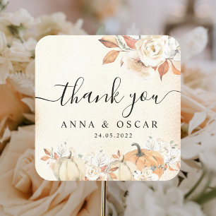 Adesivo Quadrado Bombas de outono e Flores Russas