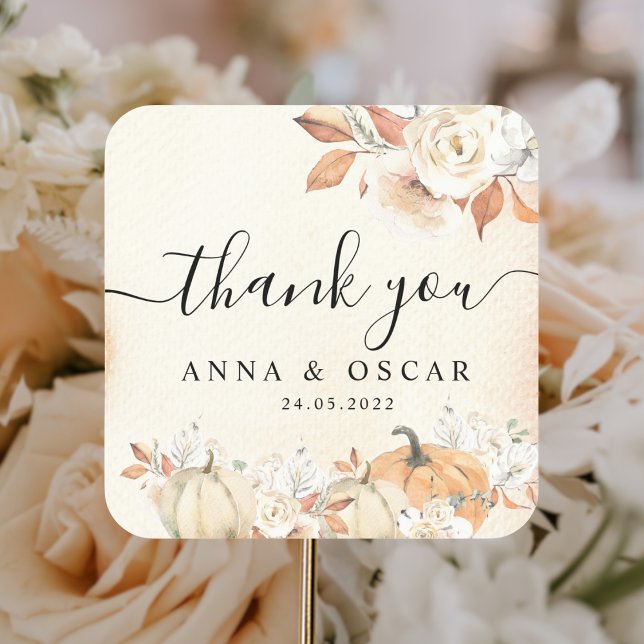 Adesivo Quadrado Bombas de outono e Flores Russas (Criador carregado)