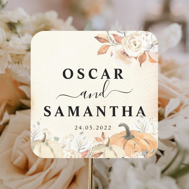 Adesivo Quadrado Bombas de outono e Flores Russas (Criador carregado)