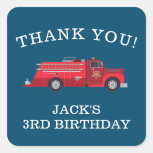 Adesivo Quadrado Bombeiros do motor de combate a incêndios de veícu