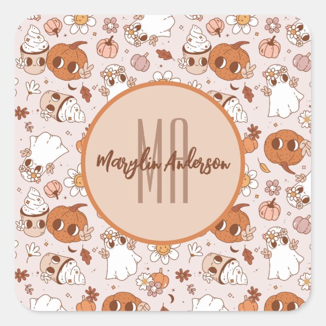 ADESIVO QUADRADO BOMBEIROS E FANTASMAS DE RETRO-GROOVY (Frente)