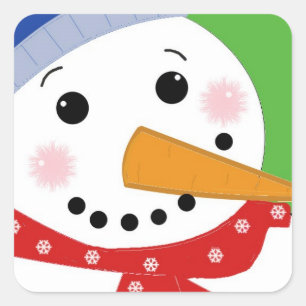 Adesivo Quadrado Bomem de Neve Alegre