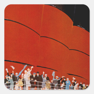 Adesivo Quadrado Bon voyage do forro de oceano