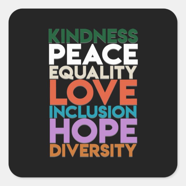 Adesivo Quadrado Bondade Apoio à Paz na Terra Dia Mundial da Paz (Frente)