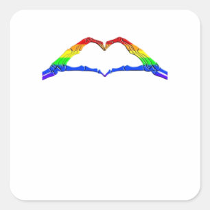 Adesivo Quadrado Bone Hands Heart Classic