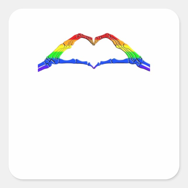 Adesivo Quadrado Bone Hands Heart Classic (Frente)