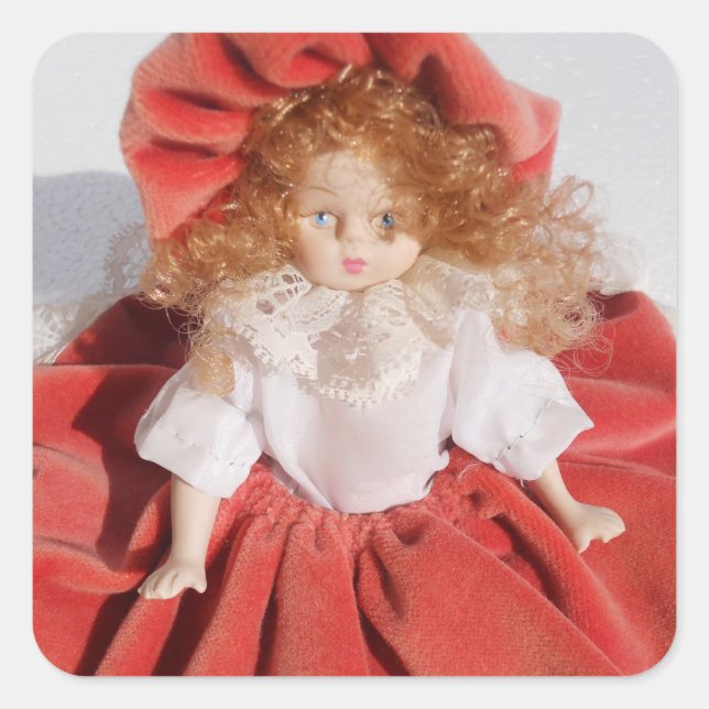 Adesivo Quadrado boneca de porcelana (Frente)