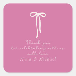 Adesivo Quadrado boneca rosa Obrigado