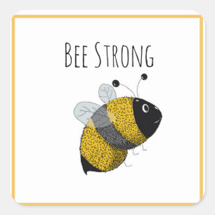 Adesivo Quadrado Boneco Amarelo e Preto Bee forte
