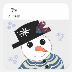 Adesivo Quadrado Boneco de Neve Doce
