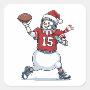 Adesivo Quadrado Boneco de Neve Jogador de Futebol Natal 2026 Feria