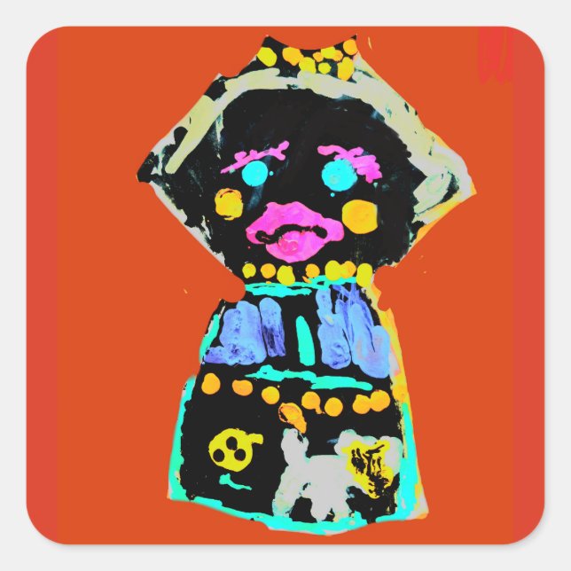 Adesivo Quadrado Boneco do outono (Frente)