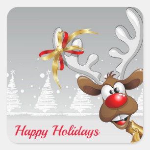 Adesivo Quadrado Bonita, Ameaçadora, Reindedora de Natal