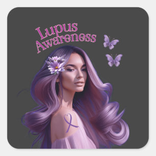 Adesivo Quadrado Bonita consciência Lady Lupus