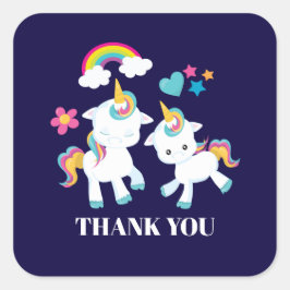 Adesivo Quadrado Bonita dança Unicórnios Magnético Arco-Íris Obriga