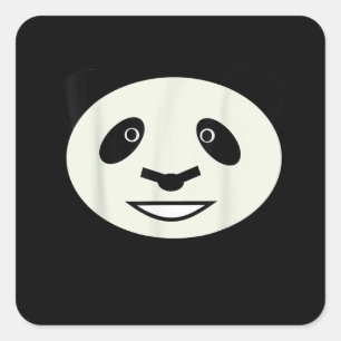 Adesivo Quadrado Bonita Panda Enfrentando Roupa De Hallowee Para Me
