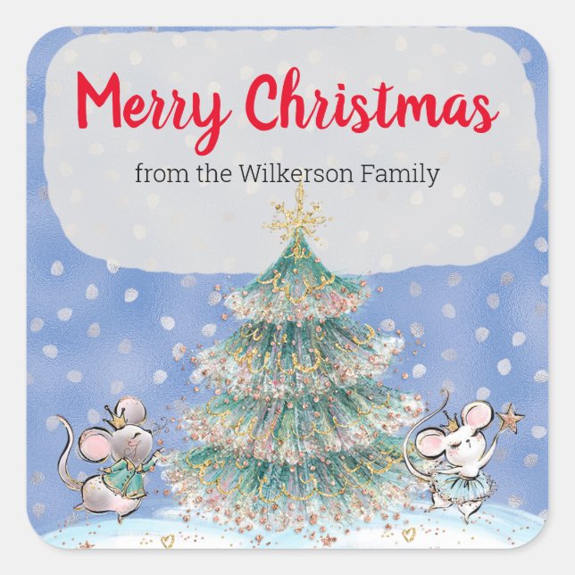 Adesivo Quadrado Bonita Wonderland Nutcracker Natal (Frente)