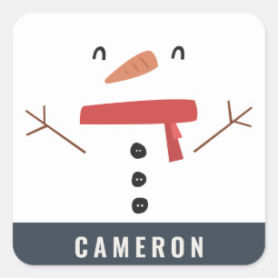 Adesivo Quadrado bonitinho, bonitinho, festivo, de neve personaliza