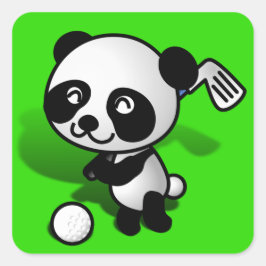 Adesivo Quadrado Bonitinho de Cartoon Bee Bee Golfing