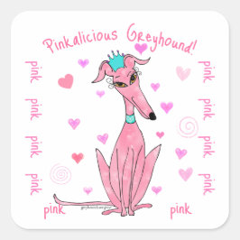 Adesivo Quadrado Bonito a favor do Partido Greyhound Rosa