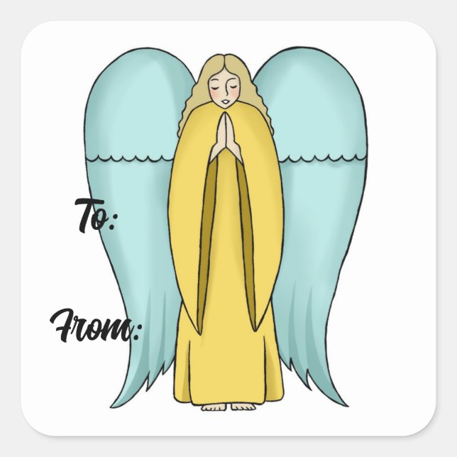 Adesivo Quadrado Bonito Angel Gift Stickers (Frente)