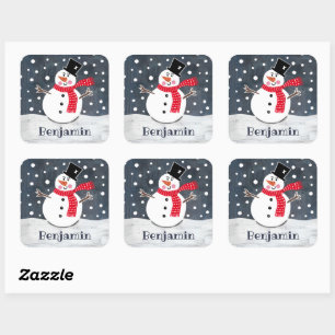 Adesivo Quadrado Bonito bonitão de Natal Personalizado