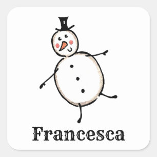 Adesivo Quadrado Bonito bonitão de Natal Personalizado