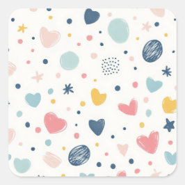 Adesivo Quadrado Bonito Cartoon Sky