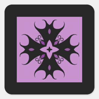 Adesivo Quadrado Bonito e elegante motif gótico preto e roxo
