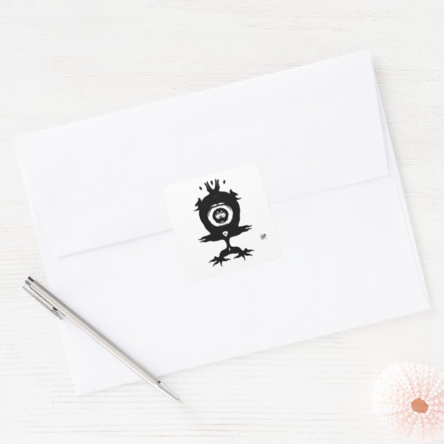 Adesivo Quadrado Bonito monstro v1 (Envelope)