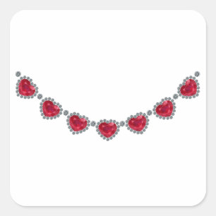 Adesivo Quadrado Bonito mulher Ruby Necklace