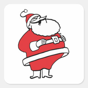 Adesivo Quadrado Bonito Papai Noel Alegre Desenhado Rindo Ho Ho Ho