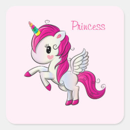 Adesivo Quadrado Bonito Princesa Esquadra Sticker