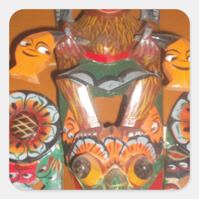 Adesivo Quadrado Bonito Retro Halloween Bash Hakuna Matata Party Gi (Frente)