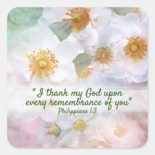 Adesivo Quadrado Bonito rosas brancas