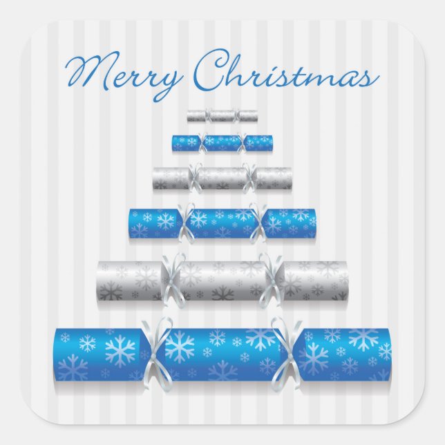 Adesivo Quadrado Bonitos de Natal elegantes (Frente)
