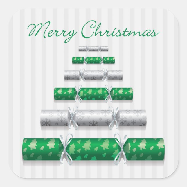 Adesivo Quadrado Bonitos de Natal elegantes (Frente)