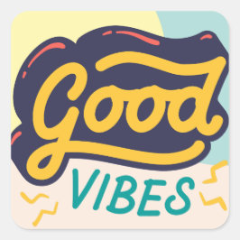 ADESIVO QUADRADO BONS VÍBULOS AFIRMAÇÃO COTAS SQUARE STICKER