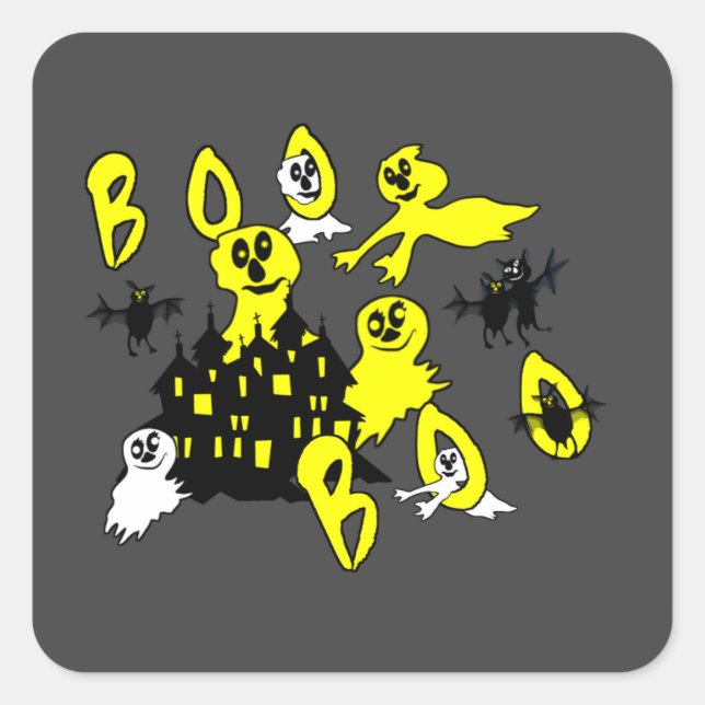 Adesivo Quadrado Boo (Frente)