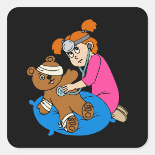 Adesivo Quadrado Boo-Boo Bear e Kid Doctor