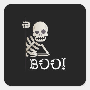 Adesivo Quadrado Boo! Cute Escondendo Peekaboo Assustador Crianças