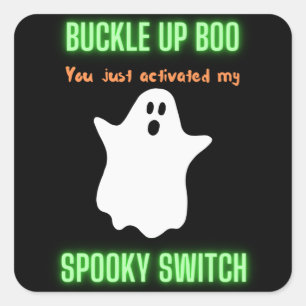 Adesivo Quadrado Boo de Encerramento Você Acendeu Meu Switch Spook