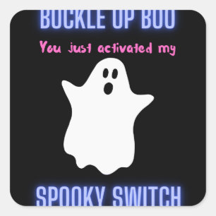 Adesivo Quadrado Boo de Encerramento Você Acendeu Meu Switch Spook