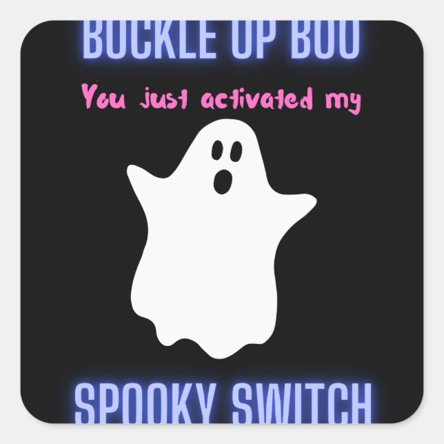 Adesivo Quadrado Boo de Encerramento Você Acendeu Meu Switch Spooky (Frente)