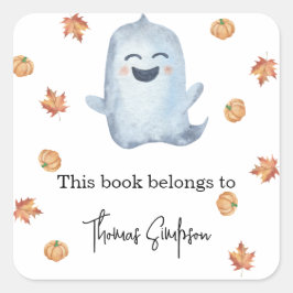 Adesivo Quadrado Boo - Placa do chá de fraldas