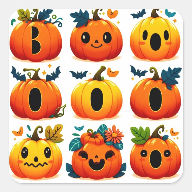Adesivo Quadrado Boo Stickers (Frente)