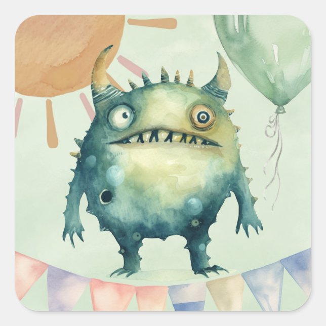 Adesivo Quadrado Boo, vou fazer a segunda volta! Festa de aniversár (Frente)