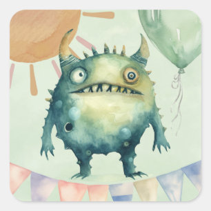 Adesivo Quadrado Boo, vou fazer a segunda volta! Festa de aniversár