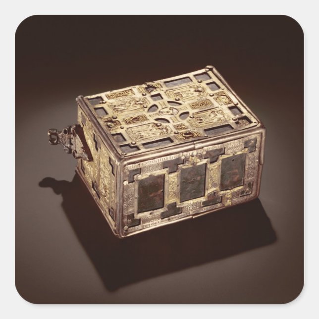 Adesivo Quadrado Book-Shrine ou Cumdach of Molaise, c.1001-25 (Frente)