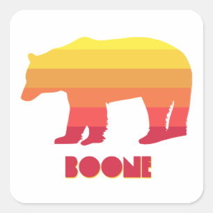 Adesivo Quadrado Boone North Carolina Rainbow Bear